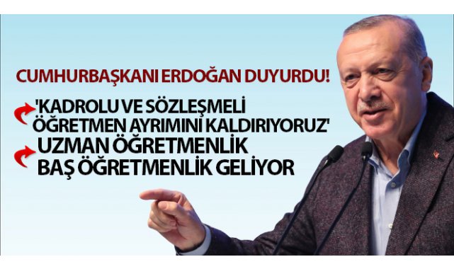 Cumhurbaşkanı Erdoğan’dan öğretmenlere müjde