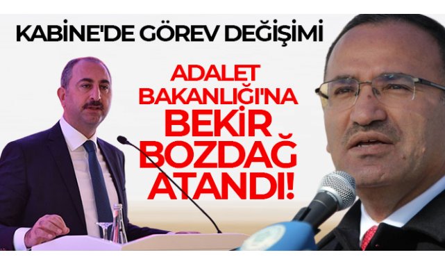 Adalet Bakanlığına Bekir Bozdağ’ın atanmasına ilişkin karar Resmi Gazete'de