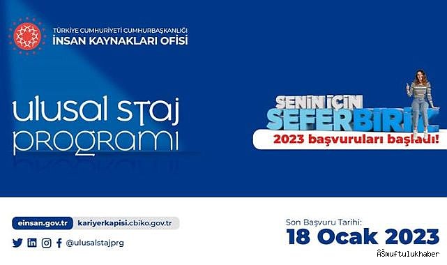 Ulusal Staj Programı 2023 yılı başvuruları başladı