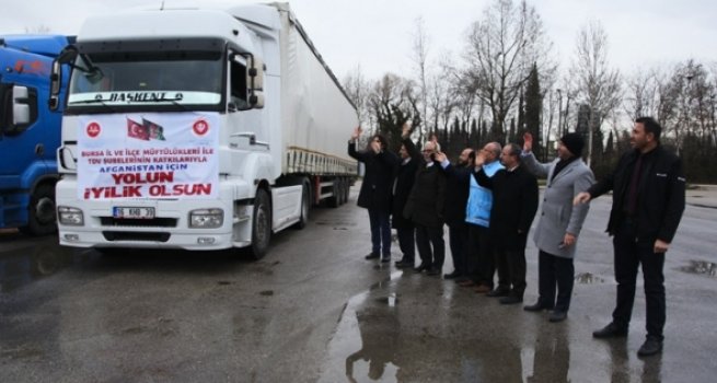 Bursa'dan Afganistan'a 20 tır insani yardım gönderildi