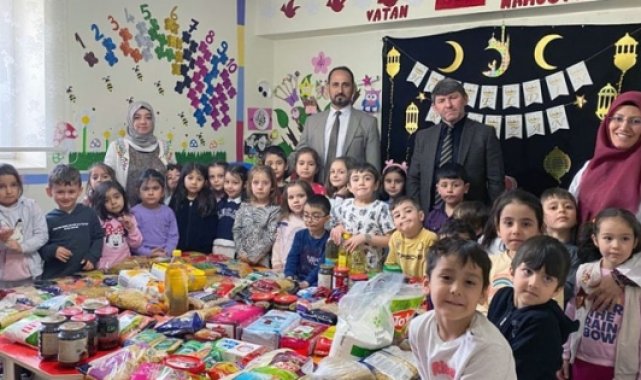 Minik ellerden ihtiyaç sahiplerine Ramazan yardımı