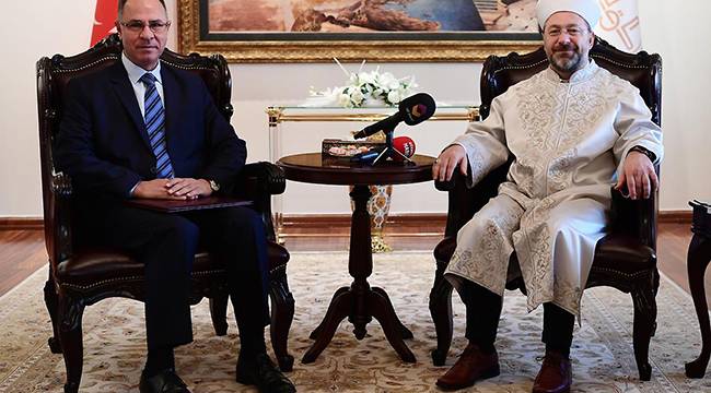 Başkan Erbaş, Filistin Büyükelçisi Mustafa’yı kabul etti