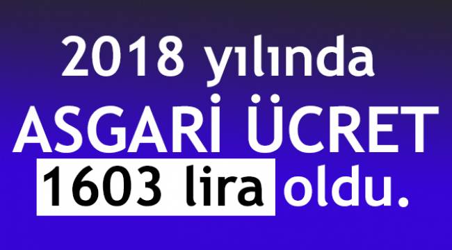 2018 yılı asgari ücreti belli oldu