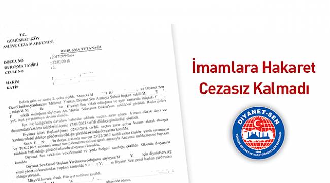 İmamlara Hakaret Cezasız Kalmadı