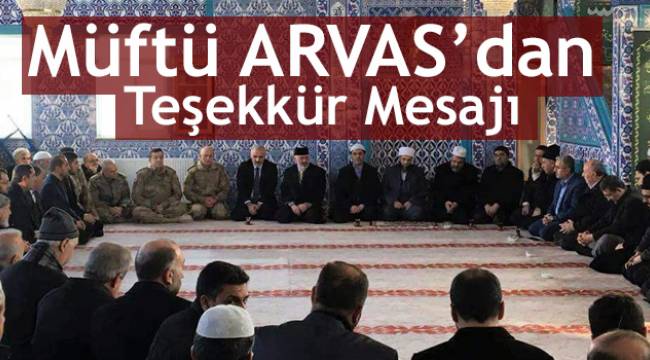 Müftü ARVAS dan Teşekkür Mesajı