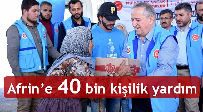 TDV den Afrin'e 40 bin kişilik yardım