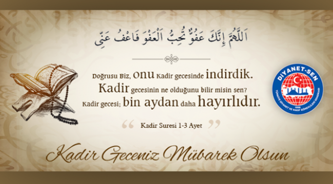 Diyanet-Sen den Kandil Mesajı