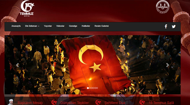 Diyanetten 15 Temmuza Özel Web Site