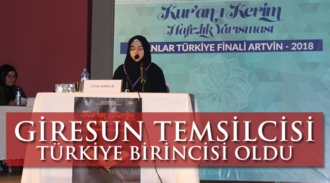 Giresun temsilcisi Türkiye birincisi oldu