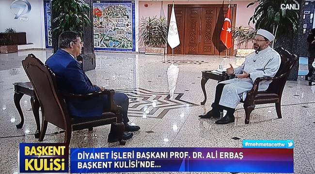 Erbaş, Kanal 7 de Başkent Kulisi programının konuğu oldu.