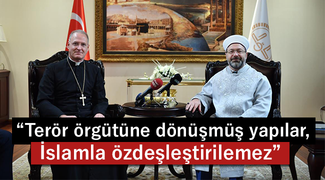 Erbaş, Vatikan’ın Ankara Büyükelçisi Russell’i kabul etti.