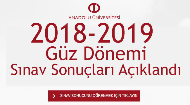 2018-2019 Güz Dönemi Sınav Sonuçları Açıklandı
