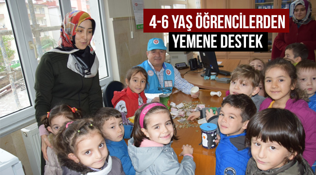 4-6 yaş arası Kur'an kursu öğrencilerden Yemen'e destek