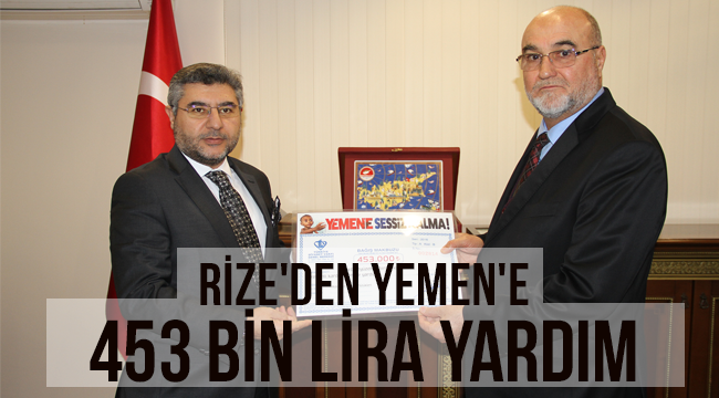 Rize'den Yemen'e 453 bin lira yardım