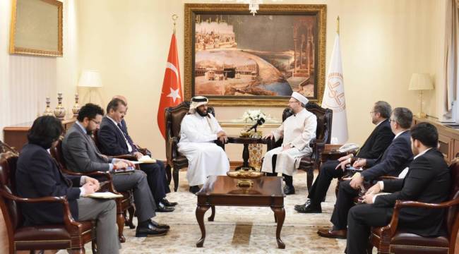 Erbaş, İİT İnsani Yardım Başkanı Al Sani'yi kabul etti