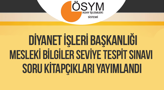 MBSTS Soru Kitapçıkları Yayımlandı.