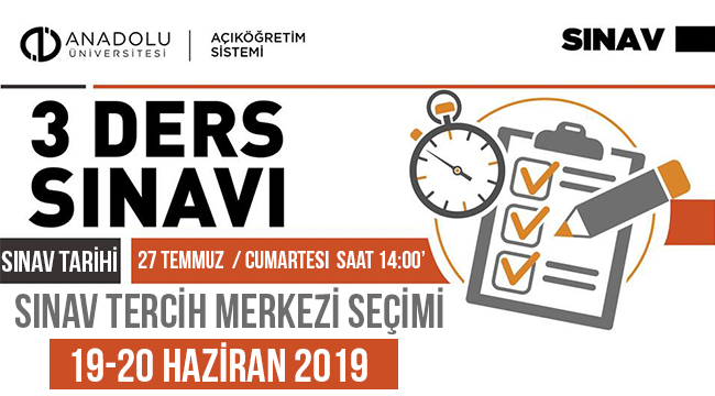 AOF Üç Ders Sınav Duyurusu