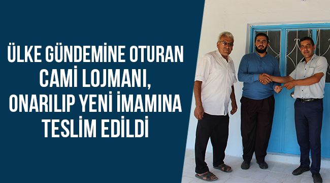 Ülke gündemine oturan cami lojmanı, onarıldı