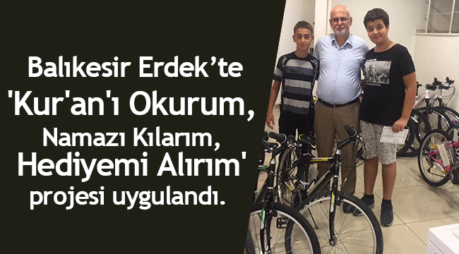 Kur'an kursu öğrencilerine Bisiklet
