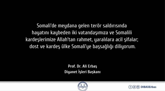 Başkan Erbaşdan Taziye Mesajı