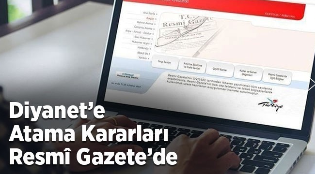 Diyanet’e ait atama kararları Resmî Gazete’de
