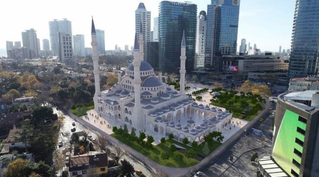 Levent Camii havadan görüntülendi