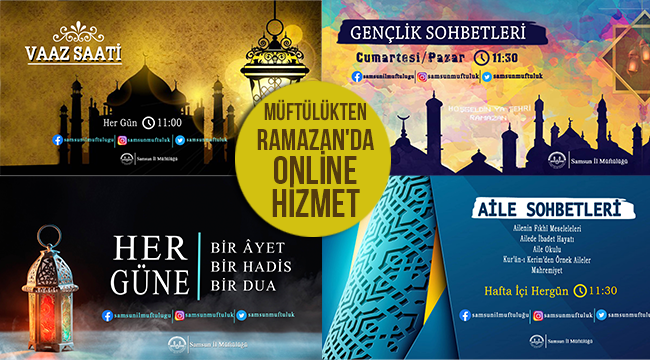 Samsun Müftülüğü’nden Ramazan'da online hizmet 