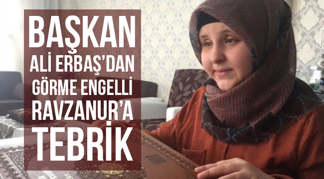 Erbaş'dan Ravzanur'a Tebrik