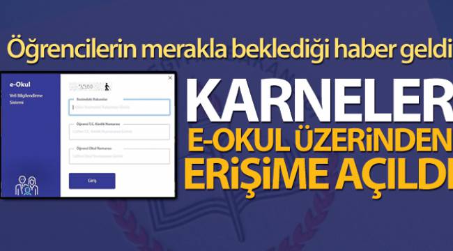 Karneler E-Okul üzerinden öğrencilerin erişimine açıldı