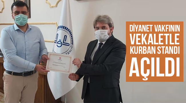 Manisa da Diyanet Vakfının vekaletle kurban standı açıldı