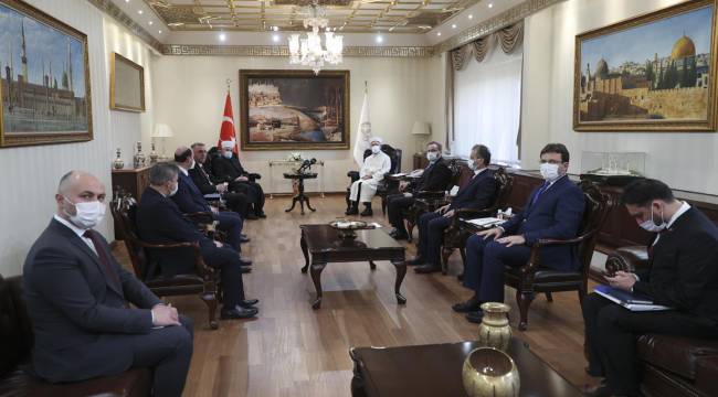 Erbaş, Kuzey Makedonya heyetini kabul etti.