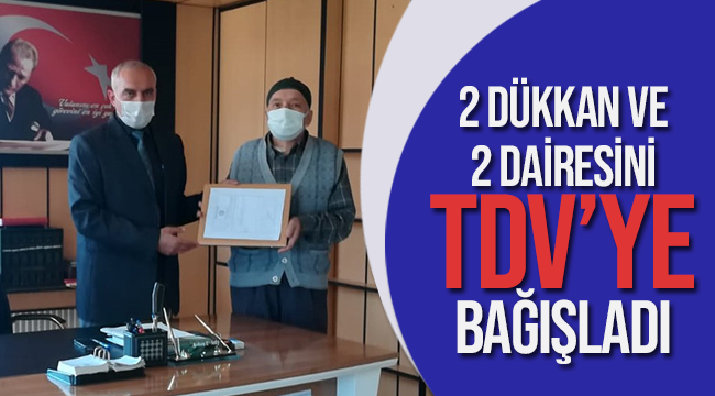 Hayırsever Vatandaştan TDV'ye Bağış
