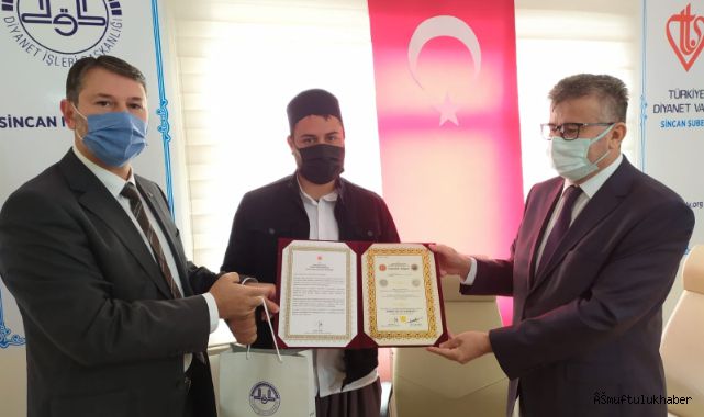 Sincan da Hafızlar Belgeyle Taçlandırıldı