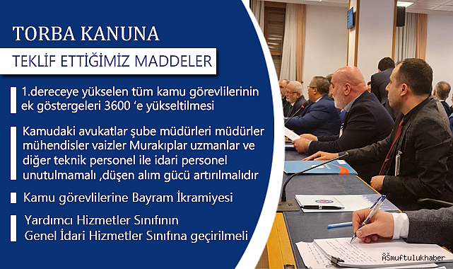 Torba Kanuna Eklenmesini Teklif Ettiğimiz Maddeler