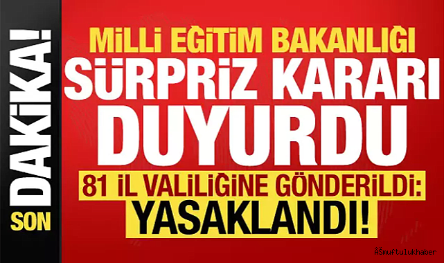 MEB sürpriz kararı duyurdu!